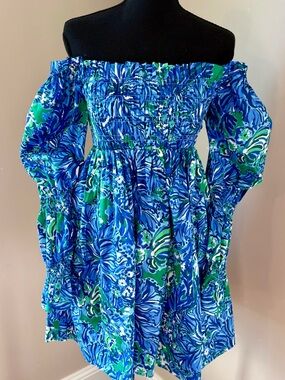 Lilly Pulitzer Beyonca Smocked On or Off-Shoulder Mini Dress